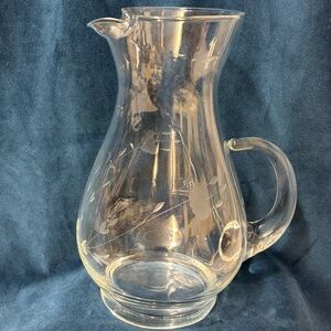 Vintage Princess House Large Etched Crystal Pitcher